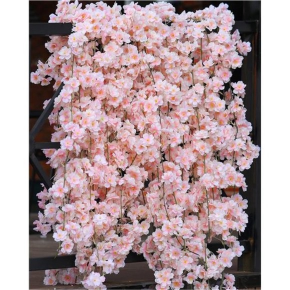 8pcs 47.2ft Artificial Cherry Blossom Flower Garland Hanging Vines for Spring - Picture 1 of 7